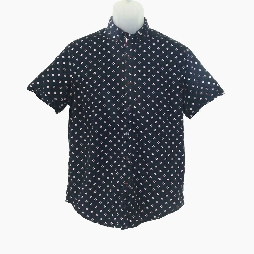 Cactus Man Button Up Shirt Mens Medium Blue Short Sleeve Lifebuoy Life Saver